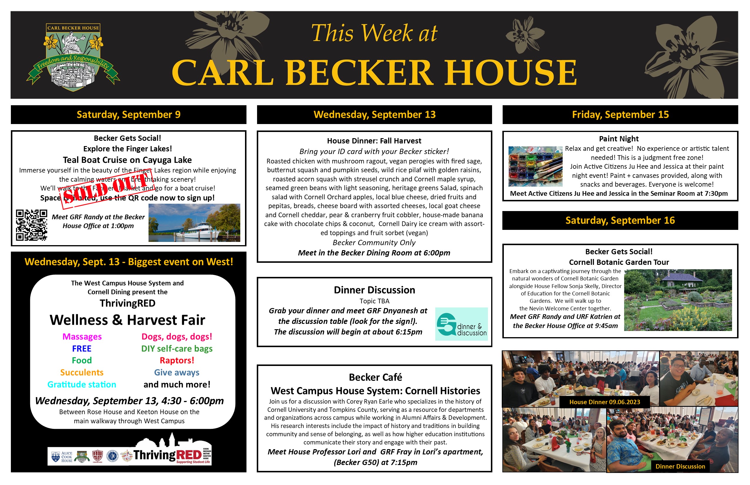 This Week at Carl Becker House Events.  Visit CampusGroups for details.