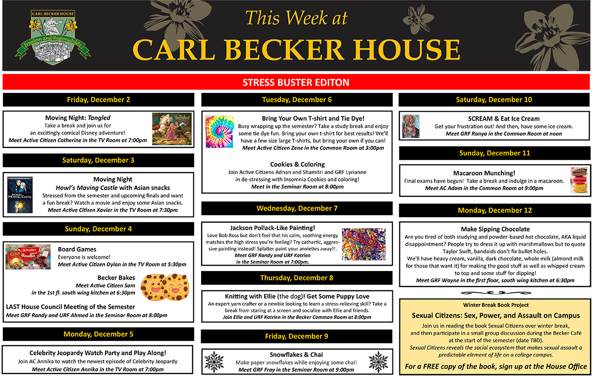 Events in Carl Becker House